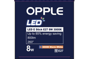 Светодиодная лампа модель LED E Stick E27 8W 3000K CT 