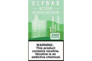 Электронная сигарета " ELF BAR" BC3000 KIWI PASSION FRUIT GUAVA 10 ml 20mg/ml