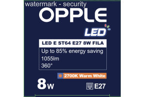 Лампа светодиодная LED-E-ST64-E27-8W-FILA-2700K