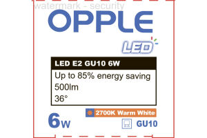 Лампа светодиодная LED-E2-GU10-6W-36D-2700K