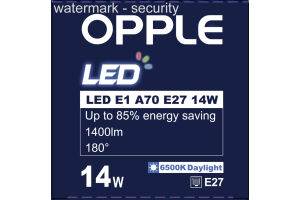 Лампа светодиодная LED-E1-A70-E27-14W-6500K