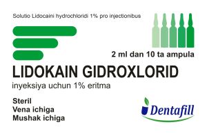 Лидокаин гидрохлорид раствор для инъекций 1%. 2 мл №10