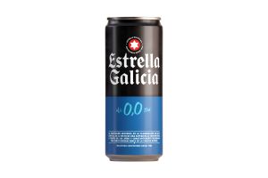 Пиво  фильтрованное безалкогольное Estrella Galicia 0.04% 0.33 Л.