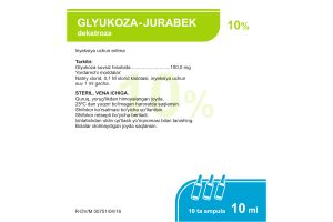 Глюкоза-Jurabek раствор для инъекций 10% 10 мл №10