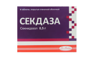 Секдаза таблетки, покрытые пленочной оболочкой 0.5 г №4