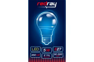 Лампа светодиодная энергосберегающая Redray A55 5W E27 6500K