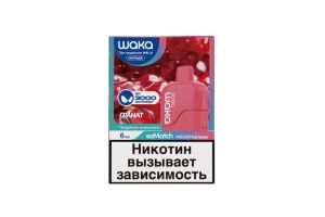 Предзаправленный картридж одноразового использования soMatch WAKA MB 3000 Pomegranate Pop (Гранат) 6 мл 50 мг