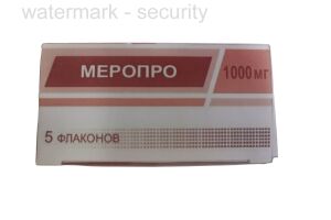 МЕРОПРО порошок для приготовления раствора для внутривенного введения 1000 мг №5
