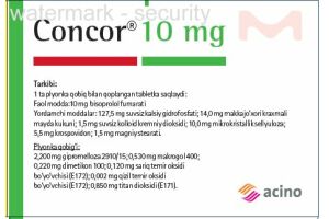 КОНКОР таблетки  покрытые  пленочной оболочкой 10 мг №50
