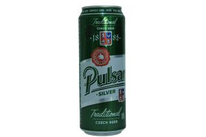Пиво светлое фильтрованное Pulsar Silver 3.6% 0.45л