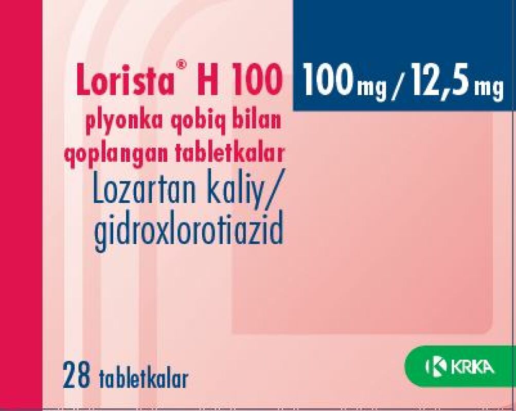 Лориста Н 100 таблетки покрытые пленочной оболочкой 100мг/12.5мг № 28 .